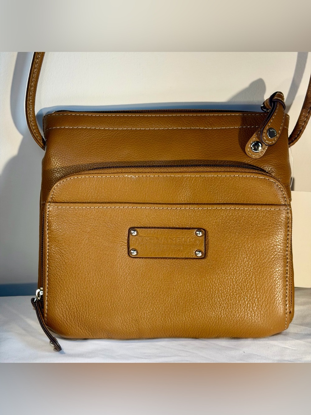Brown Leather Tignanello Crossbody Bag